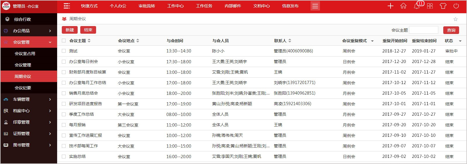 華天動力政務版OA系統讓開會更有效率